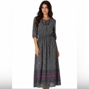 Westport Black and Purple Long Sleeve Dress